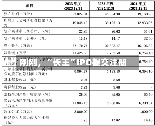 刚刚，“长王”IPO提交注册-第3张图片
