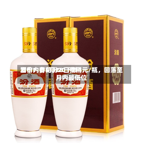 酒价内参5月28日费用发布：青花汾20下跌4元/瓶，回落至月内最低位