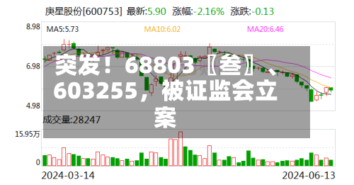 突发！68803〖叁〗、603255，被证监会立案