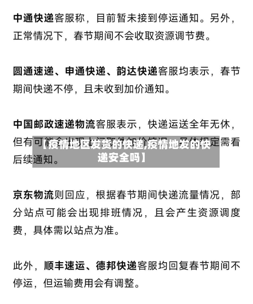 【疫情地区发货的快递,疫情地发的快递安全吗】-第3张图片