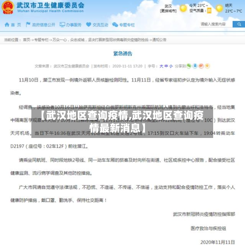 【武汉地区查询疫情,武汉地区查询疫情最新消息】