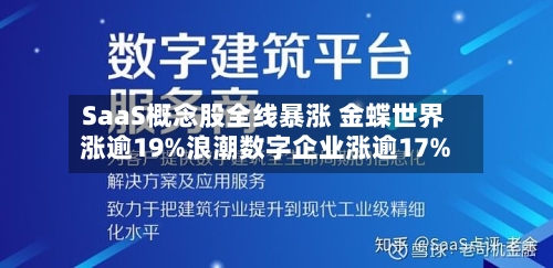 SaaS概念股全线暴涨 金蝶世界涨逾19%浪潮数字企业涨逾17%